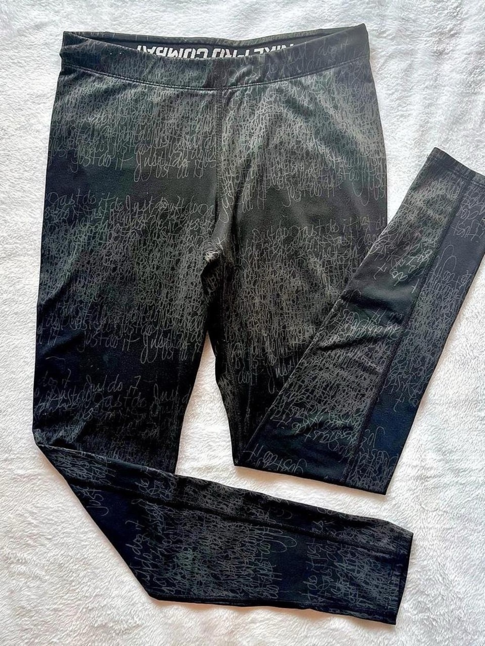 Nike pro-combat black scribble leggings